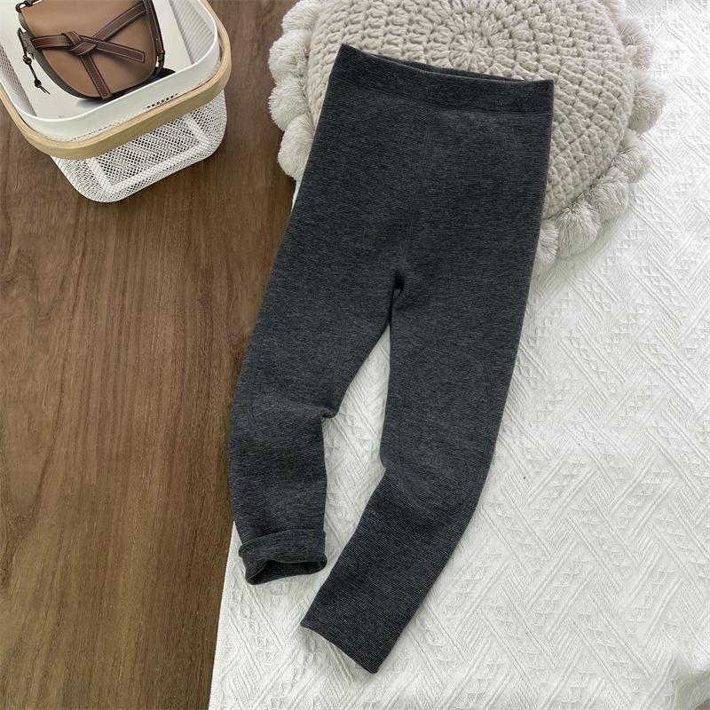 Kids' Double-Layer Fleece Lined Winter Pants - Warm Cotton School Uniform Leggings for Boys and Girls
