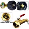 Upgraded 48" Stainless Braided QCC1 Type Inlet Propane Refill Adapter Hose Extension Propane Refill Hose with Gauge ON/Off Control Valve for 1LB