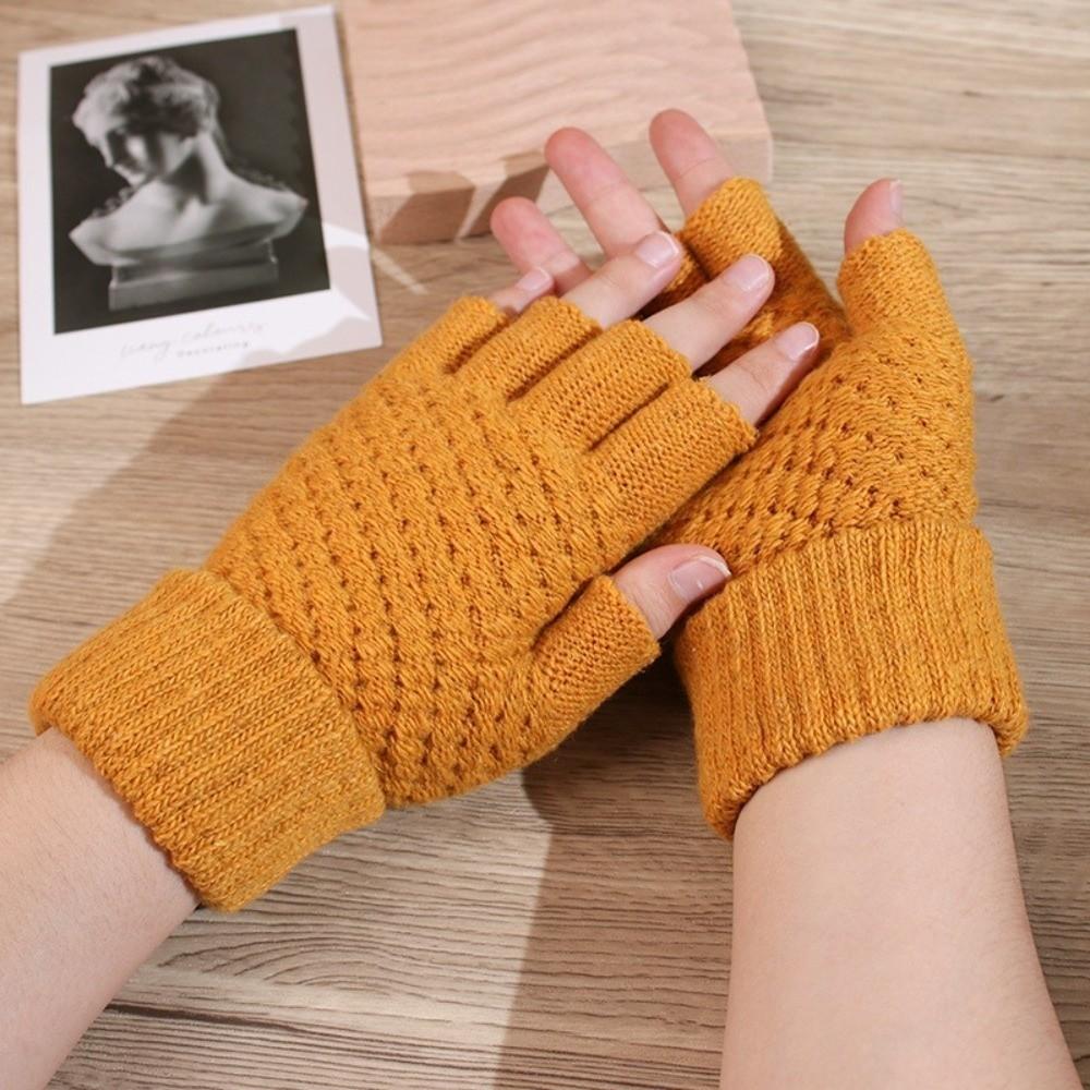 Knitted Warm Gloves Non-slip Driving Mittens New Windproof Cold Proof Gloves Unisex