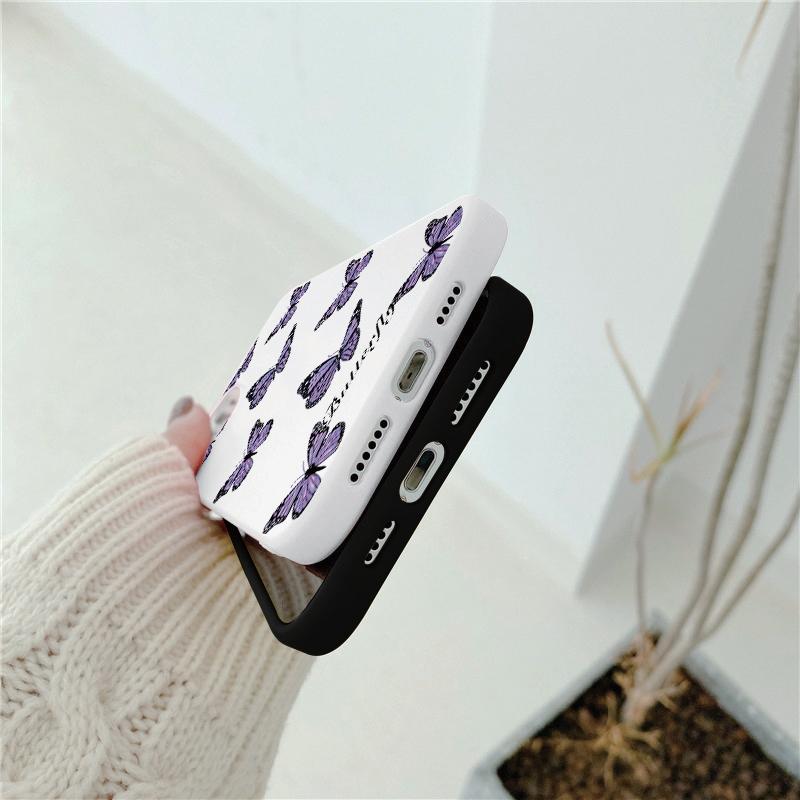 Butterfly Patterned Soft Silicone Case For Samsung A55 A35 M35 Xiaomi Redmi Note 13 Pro iPhone Huawei Honor Realme Camera Protective Shockproof Cover