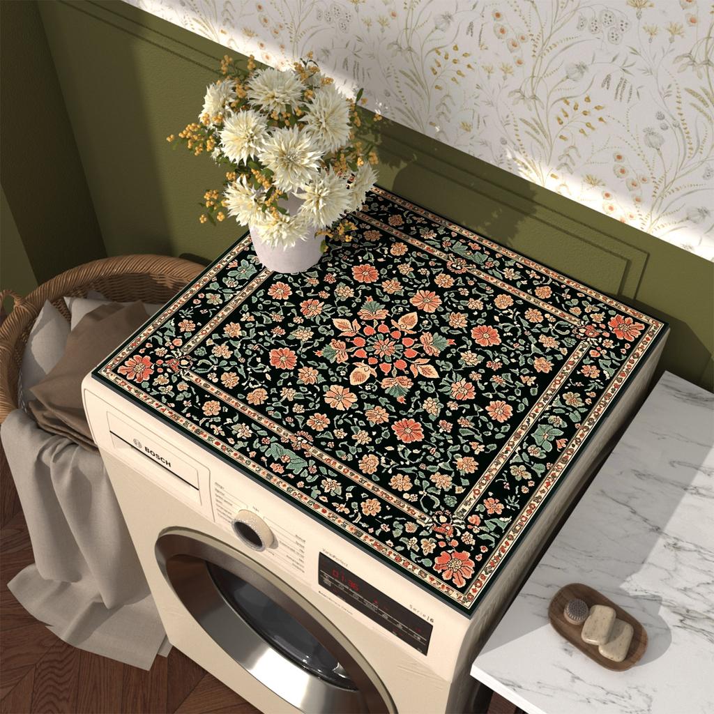 Washing Machine Cover Mat Washer Dryer Cover Refrigerators Dust Mat Pad Splash Proof Dry Anti Slip Pads Insulated Mats