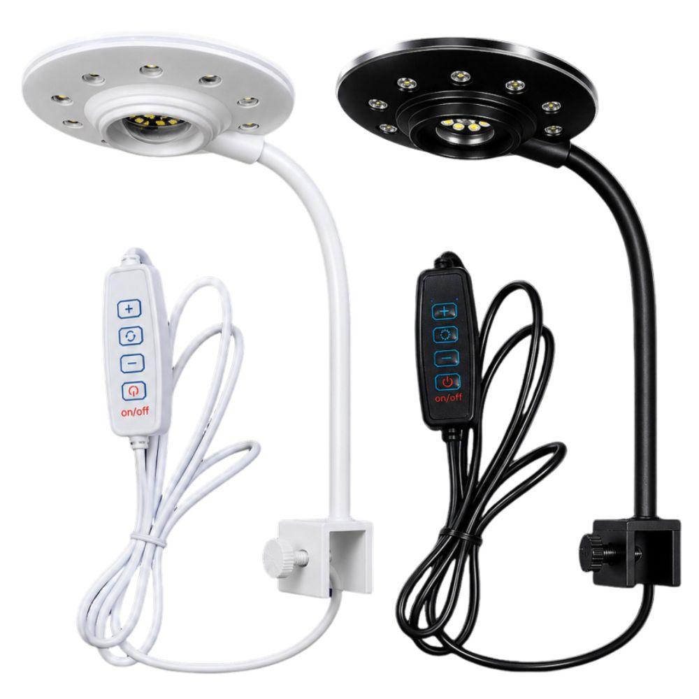 UFO Shape Clip-on Aquarium Lamp 5W Adjustable Brightness Fish Tank Clip Lamp 3 Light Modes Flexible Plants Grow Lamp