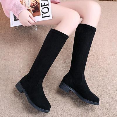 High Boots Knee Small Medium Boots Elastic New Velvet Autumn and Winter Boots Women But Look Thin and Fashionable