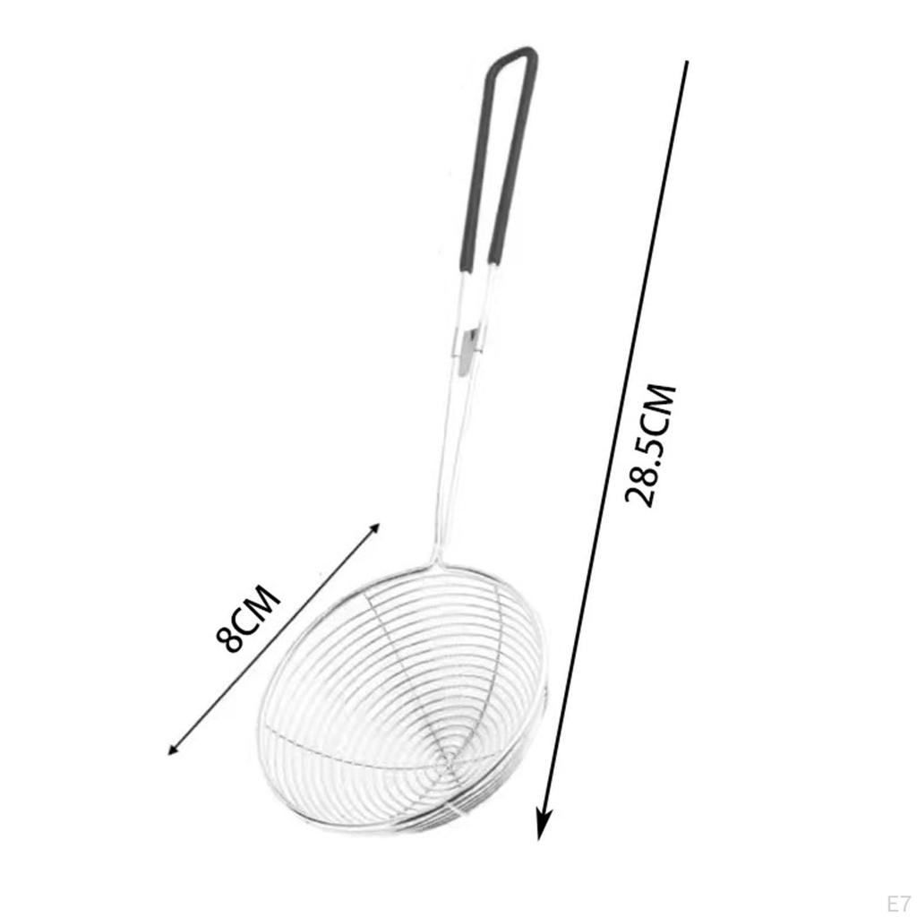 Schaumlöffel Sieb Netz Ergonomischer Griff Bratlöffel Küchenzubehör für Früchte,