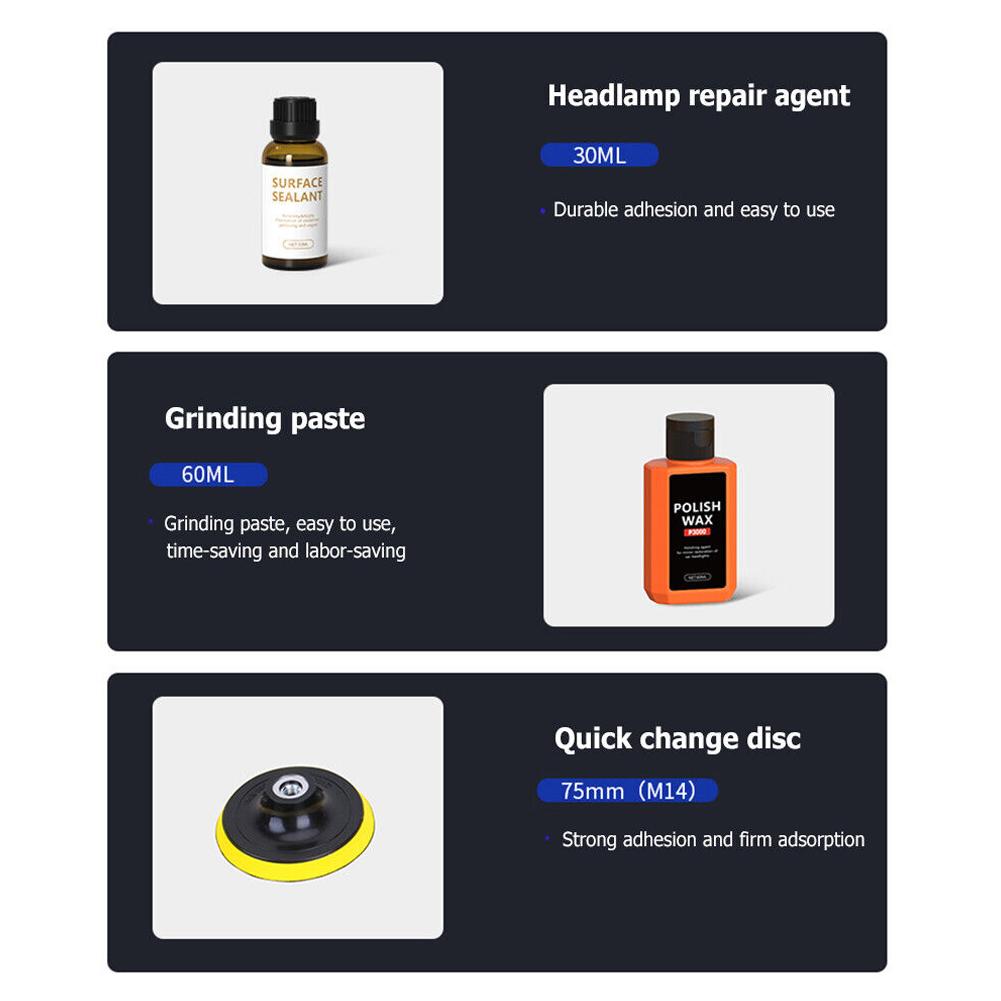 Car Headlight Repair Kit Scratch Removal Headlight Restoration Polishing Maintenance Liquid Kit Auto Accessories