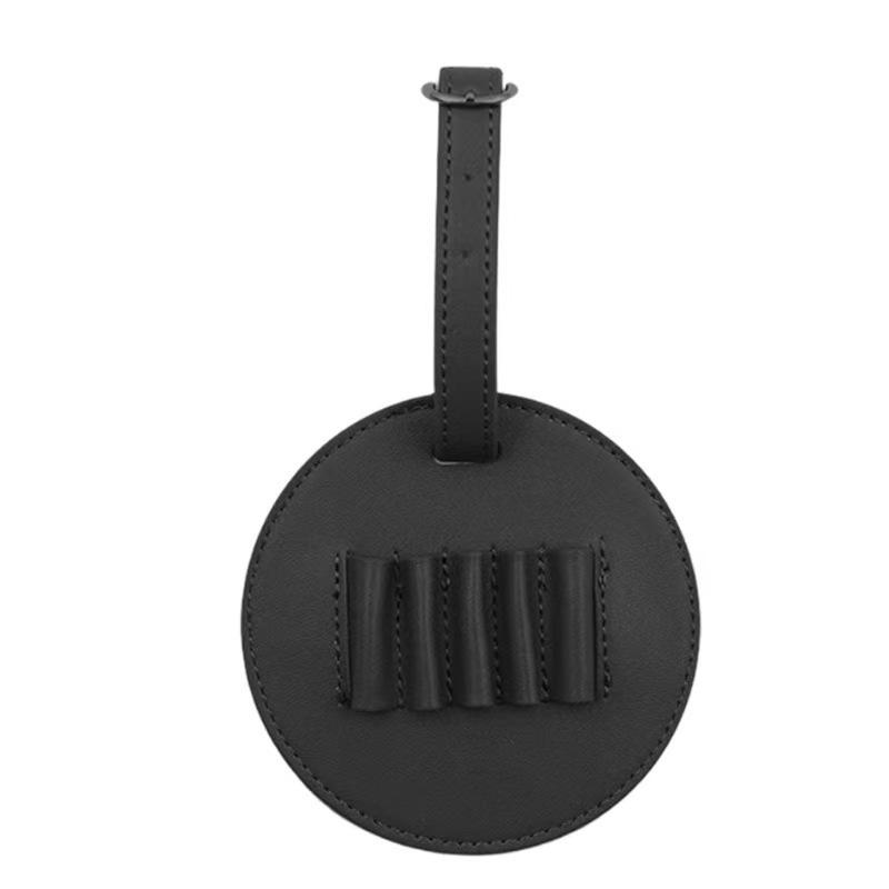 Round Leather Golf Tee Holder Keychain - Portable Outdoor Storage Sleeve