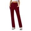 Women Elastic High Waist Pant Casual Fit Wide Leg Long Pants Trousers With Pockets