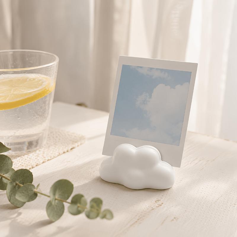 4Pcs Cloud Shaped Photo Holder Desktop Picture Frame Stand Multifunctional Display Rack For Postcards Business Cards Notes