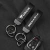 Carbon Leather Luxury Car Logo Keychain Zinc Alloy Emblem Keyring For Dacia Logan Sandero Duster Lodgy Spring Jogger Dokker