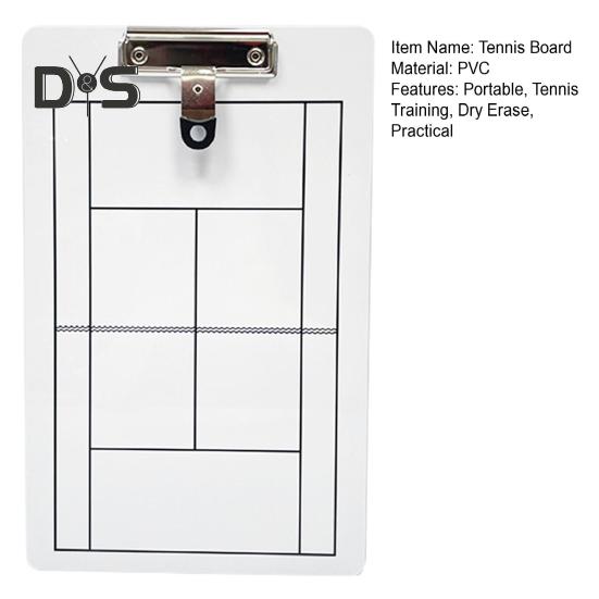 Trocken abwischbare Tennis-Coaching-Zwischenablage, doppelseitiges taktisches Tennis-Whiteboard mit Markierungsstift für das Tennistraining