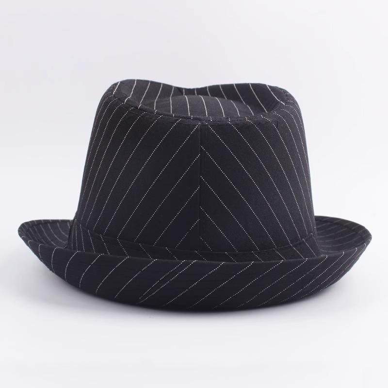 British black and white striped cloth jazz hat spring and autumn top hat men's new casual versatile sun hat