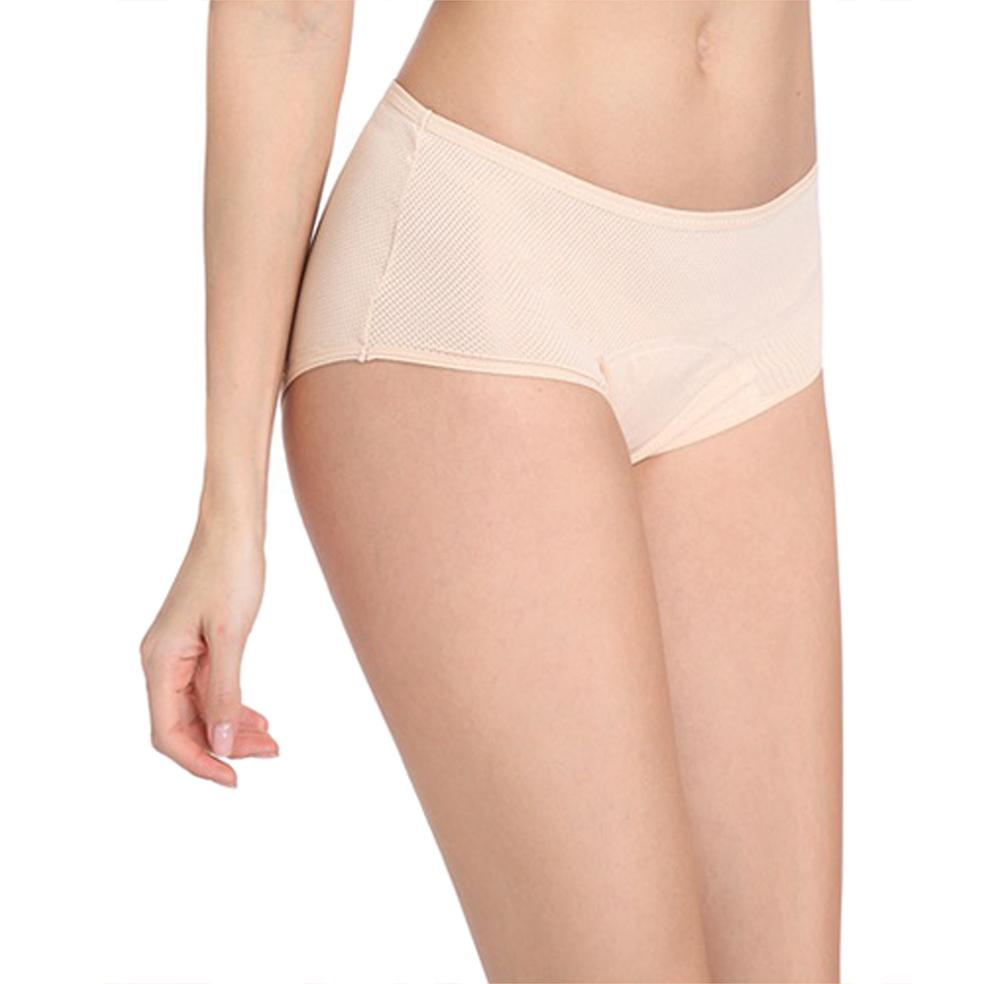 BEIGE LEAK-FREE MENSTRUAL PANTY WOMEN'S Knickers, HIGH WAIST, L