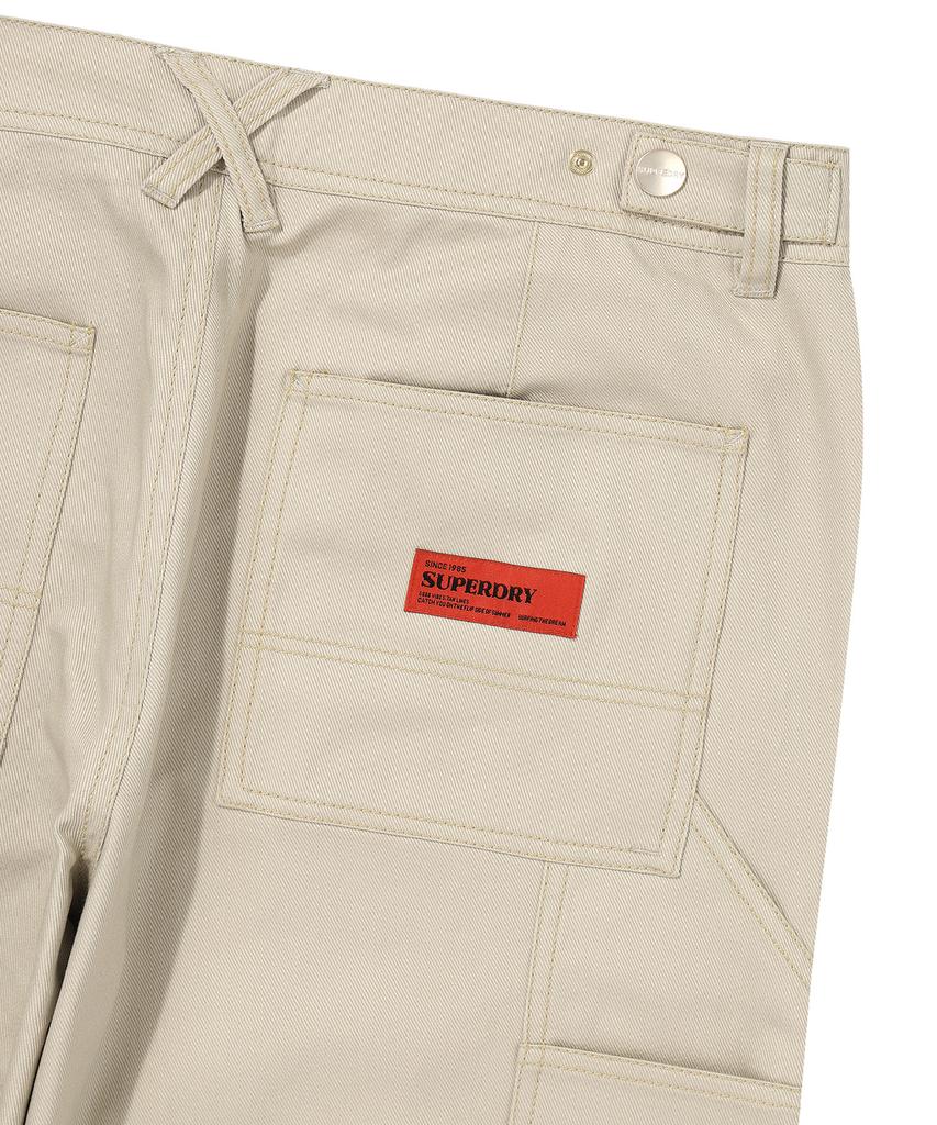 Syupeodeulai Double Knee Cotton Work Pants Light Beige