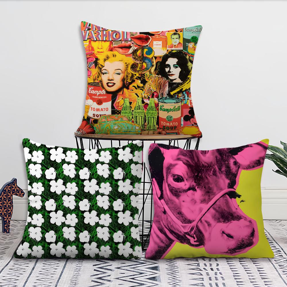 Komfortabelt mykt Blomster Warhol Putetrekk A-Andy for Sofa Stue Hjemmekontor Dekor og Beskyttende Pop-trekk