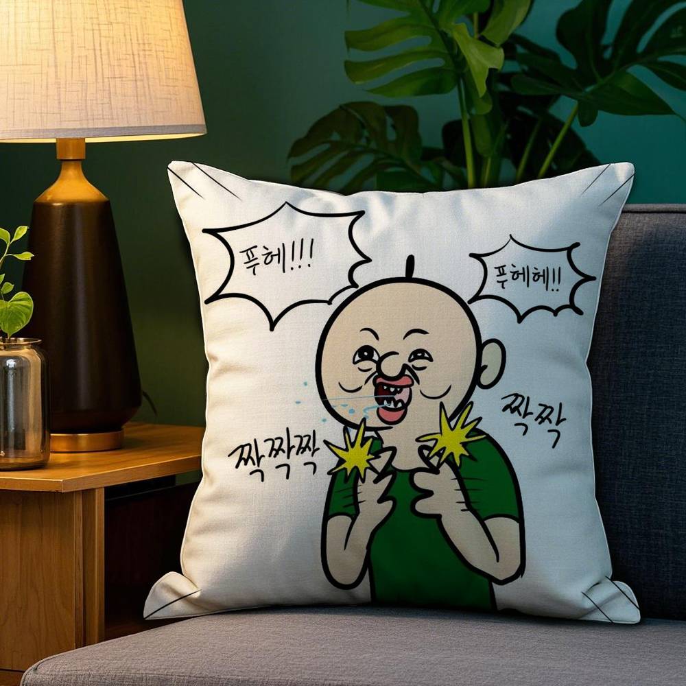 Funny Bbangbbangs Diary Pillow Case Plush Fabric Soft Double Sided Print Sofa Cushion Cover Throw Pillow Covers