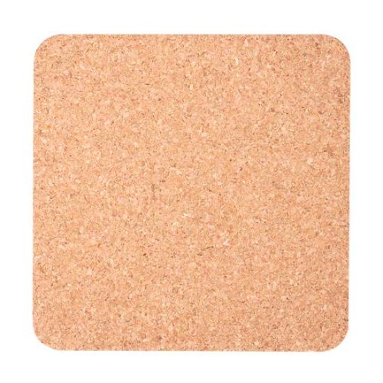 Cork Square X Thick 30 Good-L Coasters, (Smooth Double-Polished Finish) [9 9cm, 3.5mm / Coasters]