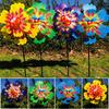 Colorful Rotating Wind Spinner Standing Lawn Flower Pinwheel Outdoor Party Picnic Decor