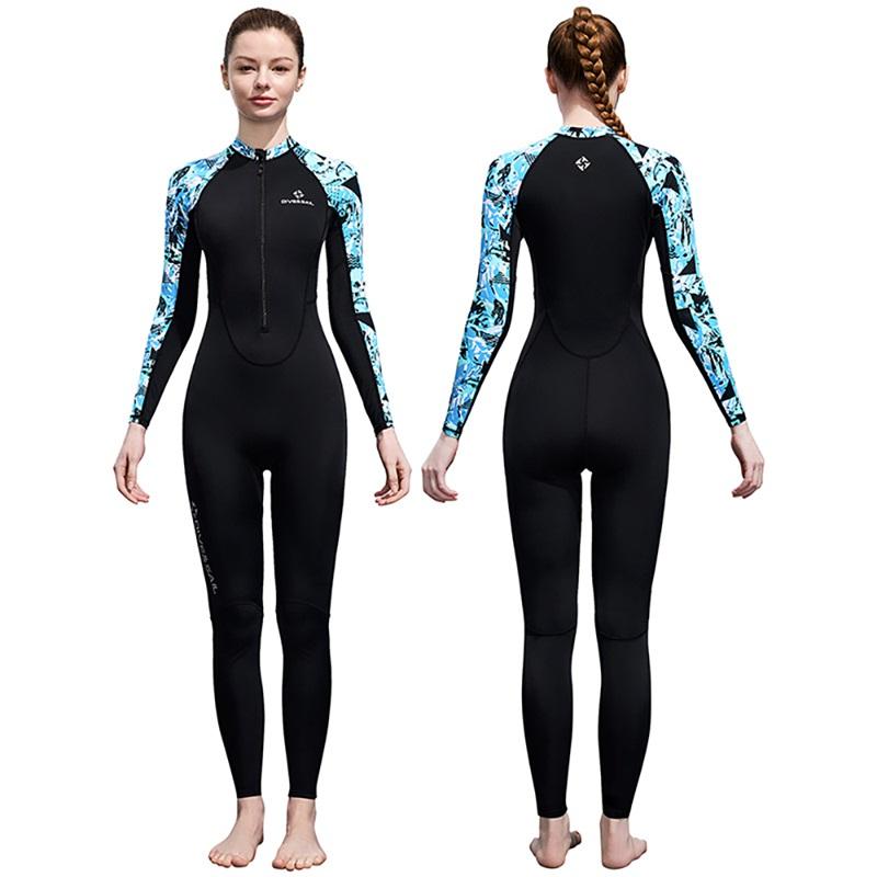 Women Full Body Swimsuit Rash Guard Lycra Thin Wetsuit One Piece Swimwear Zipper Long Sleeve Diving Skin Beachwears Sun Protect