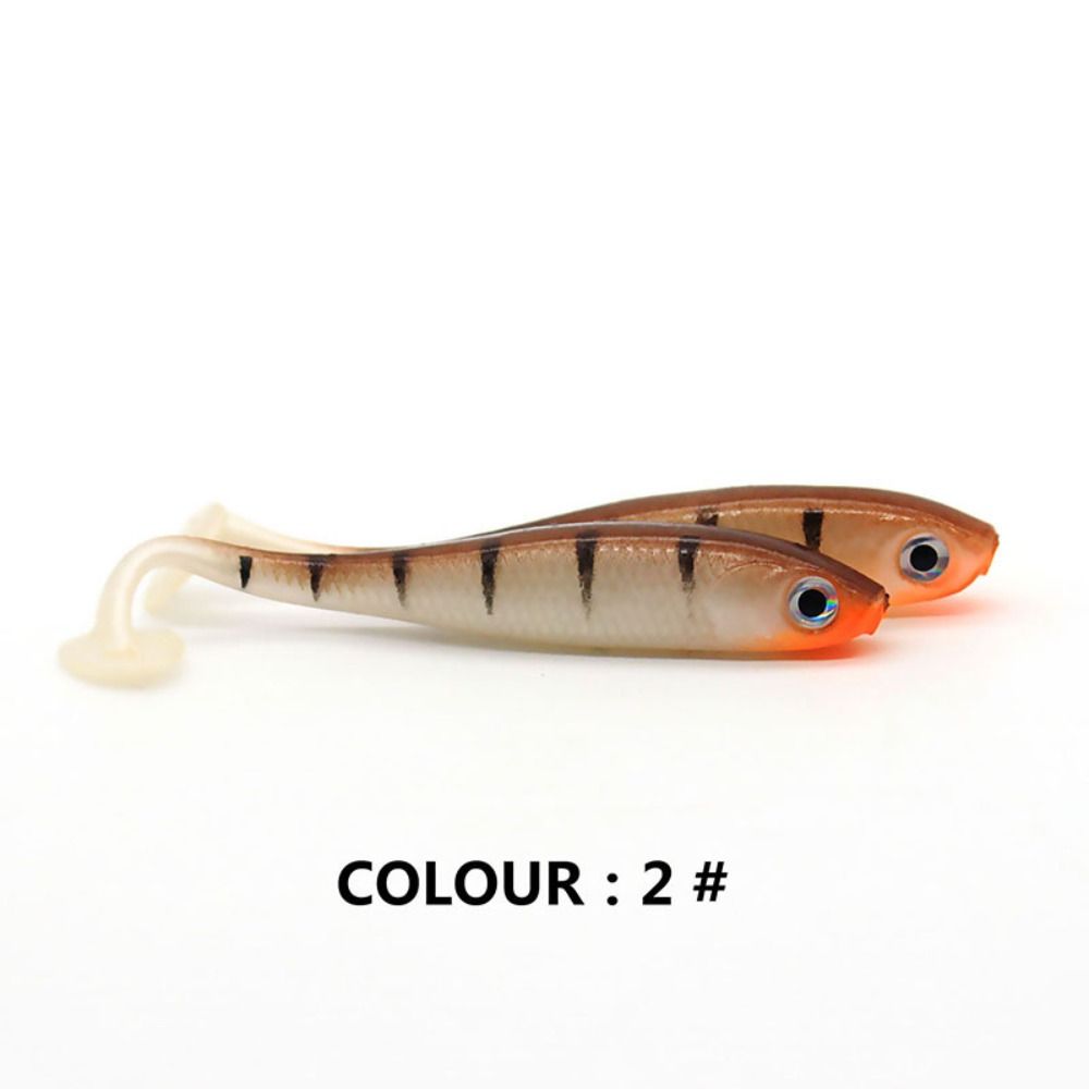 5PCS Silicone T-tail Soft Bait Artificial Biomimetic Fish Bait Swimbait Paddle Tail Swimbaits Pike