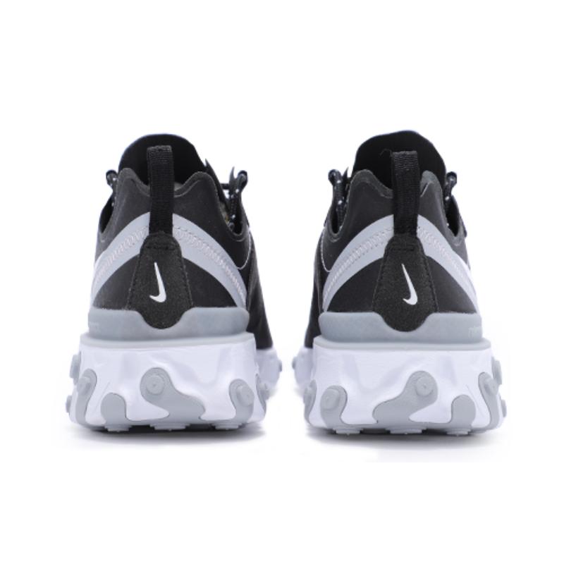 Nike React Element 55 Black White Grey Reflective Sneakers BV6668-011