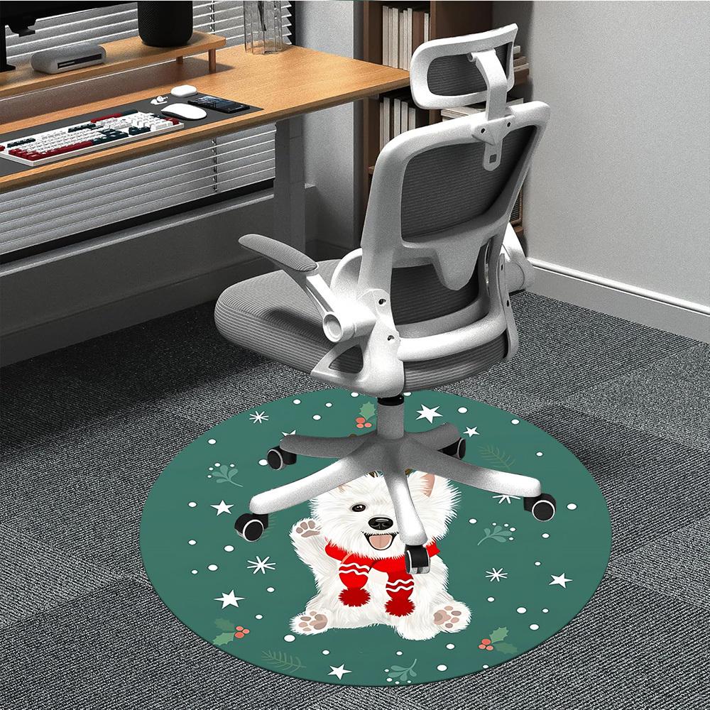 

1pc Christmas Dog Chair Carpet for Office, Non slip, Soft and Durable Office Rug for Interior Decoration 80cm