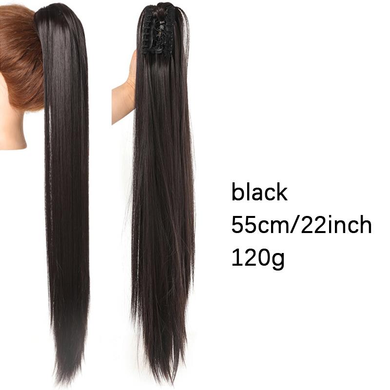 

Длинный прямой женский парик с большим захватом, длинный прямой хвост, термостойкий парик из синтетического волокна, парик с конским хвостом, подходит для ежедневного использования