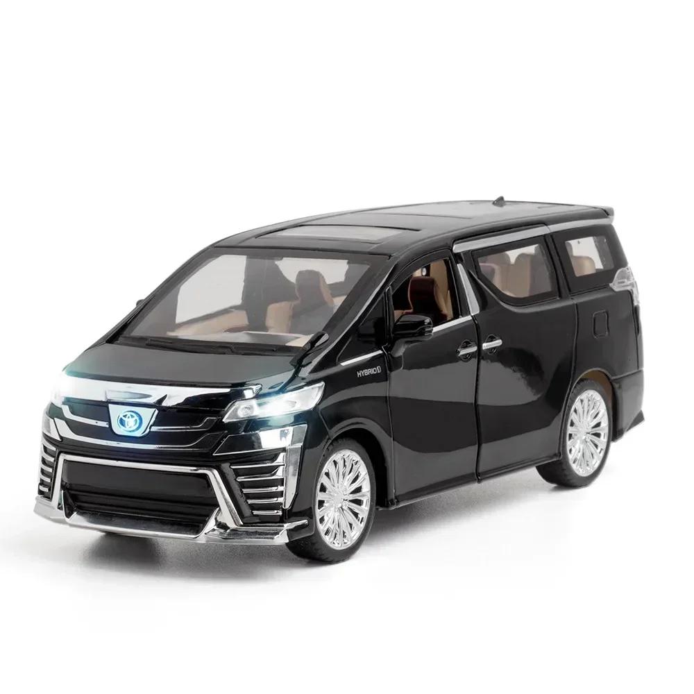 DYMNQM1 1/24 TOYOTA Vellfire MPV Van Diecast Toy Car Model Miniature Pull Back Sound & Light Doors Openable Collection Gift For Boy Kid