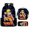 3Pcs Set NARUTO Anime Kids Mochila School Backpack with Lunch Bag & Pencil Case,Lightweight & Durable,For Ages 6-10 Boys & Girls