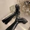 Krazing Pot Cow Leather Spring Winter Shoes Thick Bottom Platform Women Slip OnThigh High Boots
