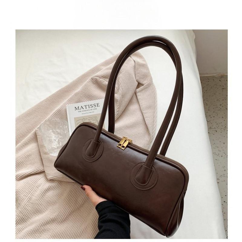New Style Fashionable And Versatile Vintage Chic Solid Color High-End Underarm Trendy Baguette Shoulder Bag With Adjustable Strap And Magnetic