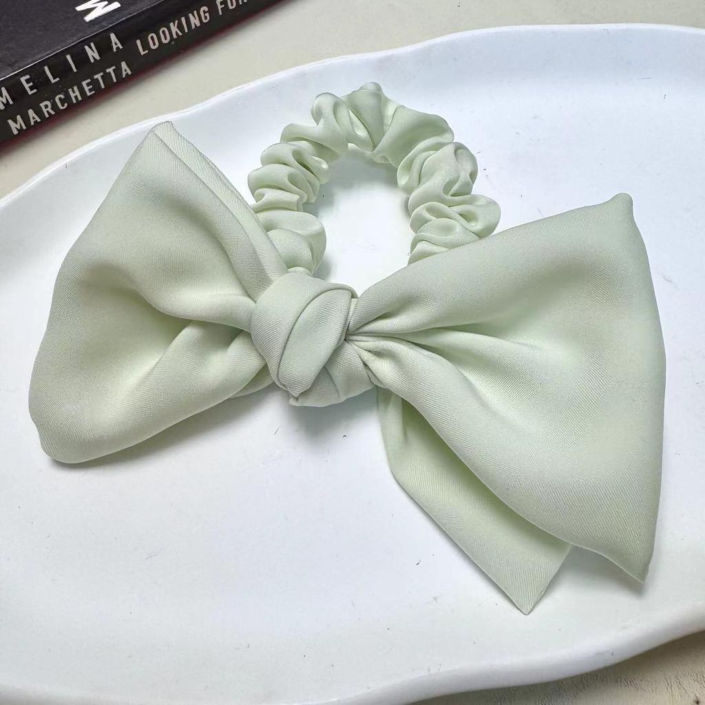 Cute Bowknot Hairties Scrunchies for Girls Acetate Cotton Hair Accessories for Pony Hair Double_layered Hair Bow Elastic Bands