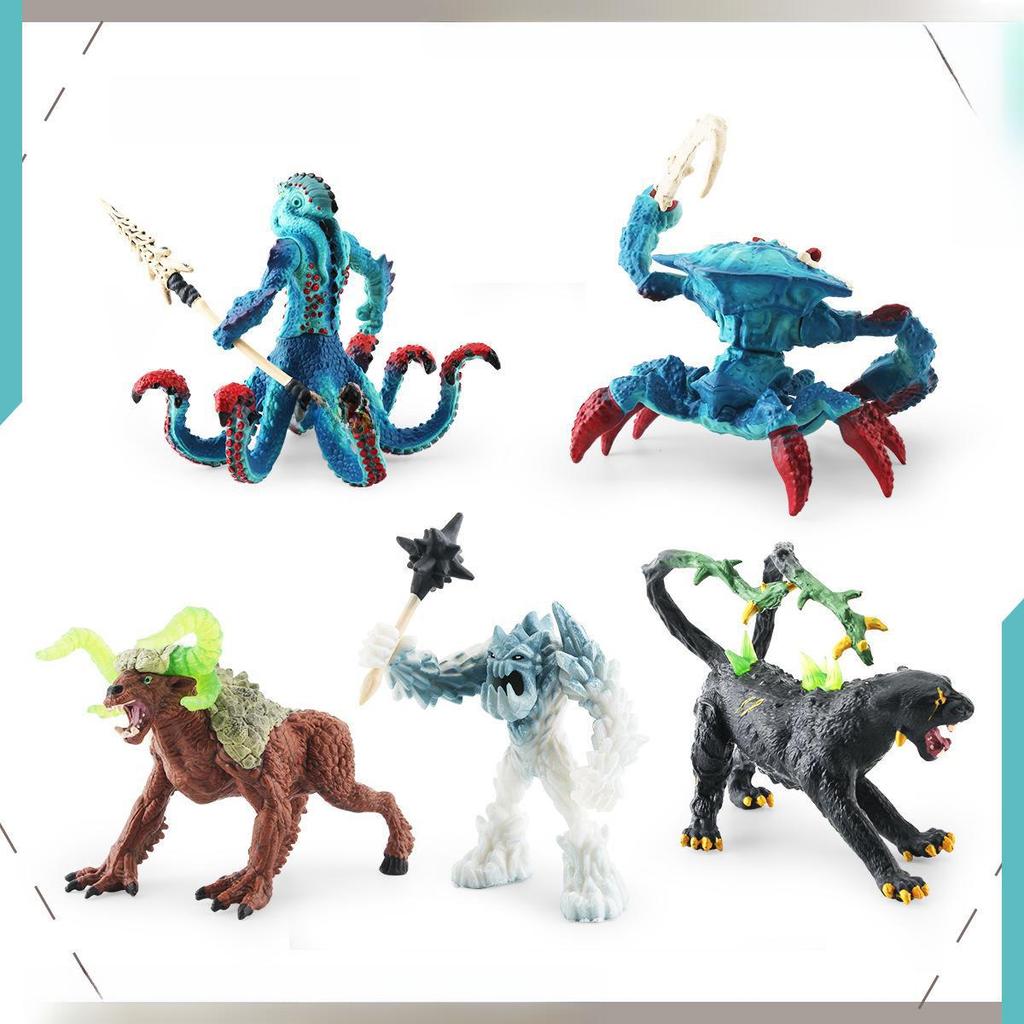 Westliches Kampf-Warcraft-Modell: Wasser-Krabbe, Oktopus, Eis-Dämon, Stein-Kuh, Schwarzer Panther, Mythischer Ritter Ornamente