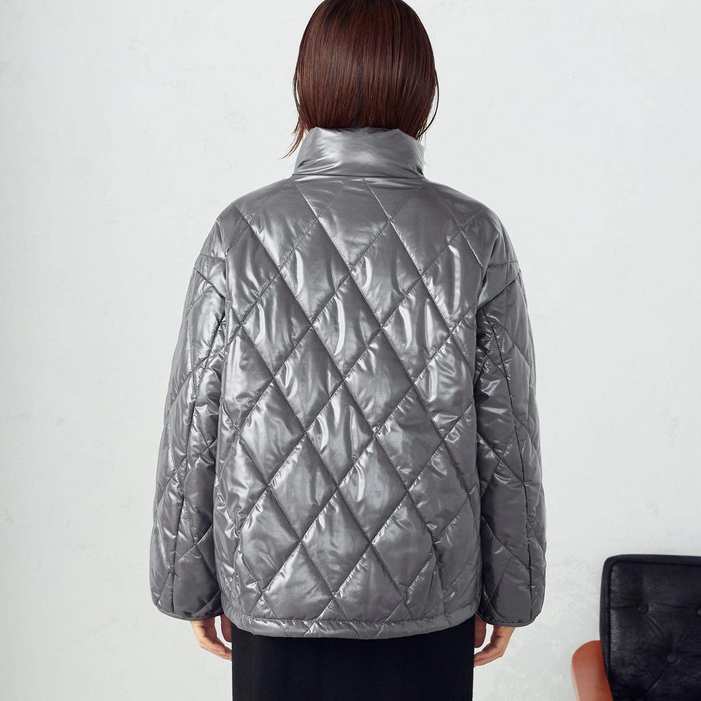 Comme Ca Ism Quilted Coat M Charcoal 12-25MC01-203