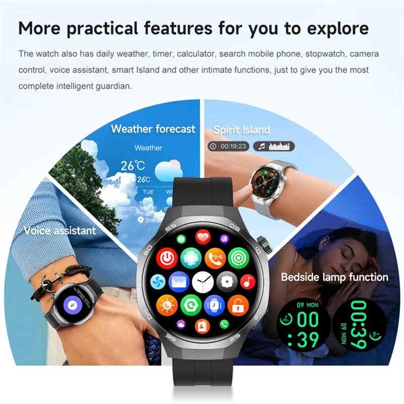 2025 New Bluetooth Call Smart Watch Men AMOLED HD Large Screen Heart Rate NFC IP68 Waterproof Sport Wireless Charging for Xiaomi