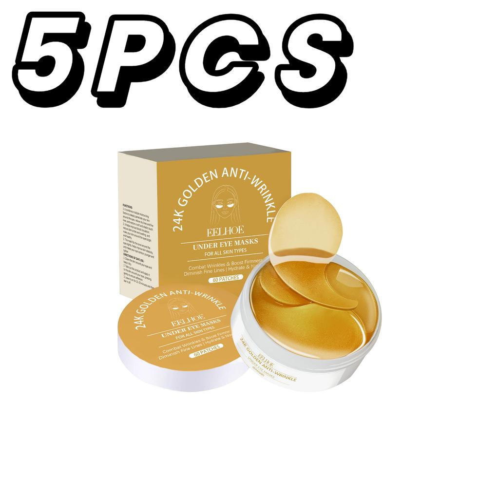 24K Golden Under Eye Mask Patches Hydrolyzed Collagen Moisturizing Firming Anti Dark Circles Eyes Care Eyepatch Beauty Mask