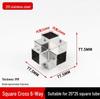 Stainless Steel Four-Way Square Tube Connector (20/25/30mm)