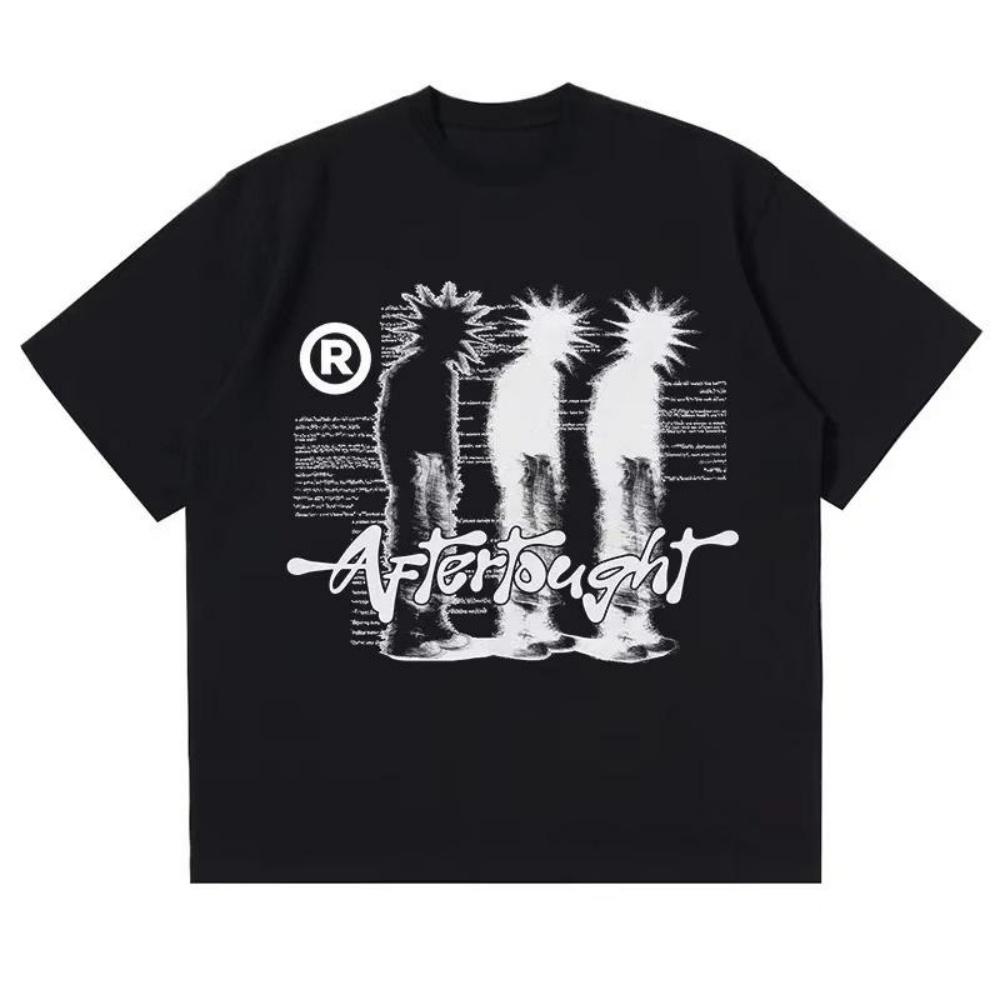 

Men Tshirt Cotton Oversized Graphic Print Shadow Y2k Streetwear Top Short Sleeve Tee Hip Hop Harajuku Vintage Aesthetic Clothing XXXXXL чорний