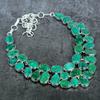 Emerald(Simulated) Gemstone 925 Sterling Silver Jewelry Necklace 18" s1i69