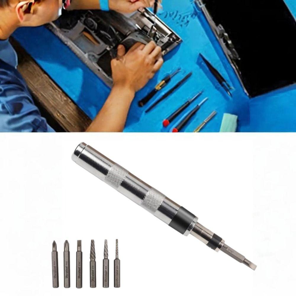 6 in1 Screwdriver Set with Complete Specifications Screw Extractor Bit  For Rusty Sliding Nuts