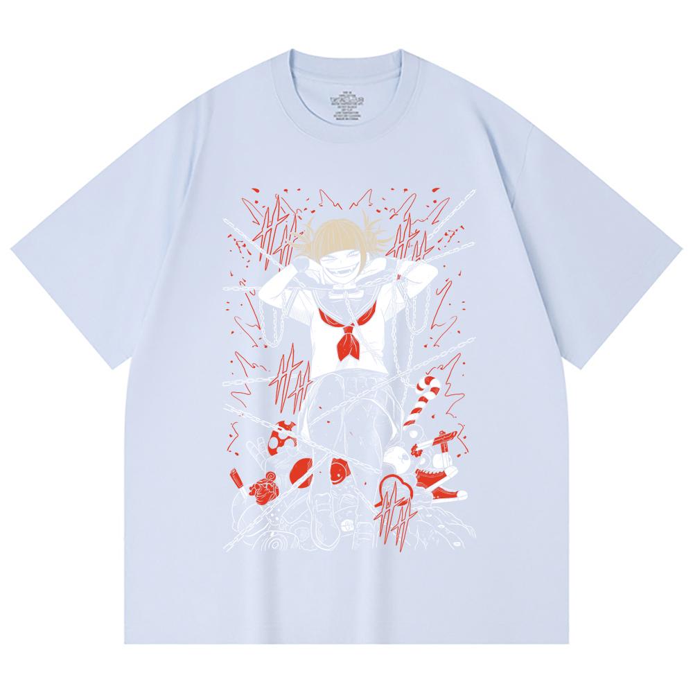 230 Gsm 100% Cotton My Hero Academia V8 Toga Print Unisex Heavy Cotton T Shirt