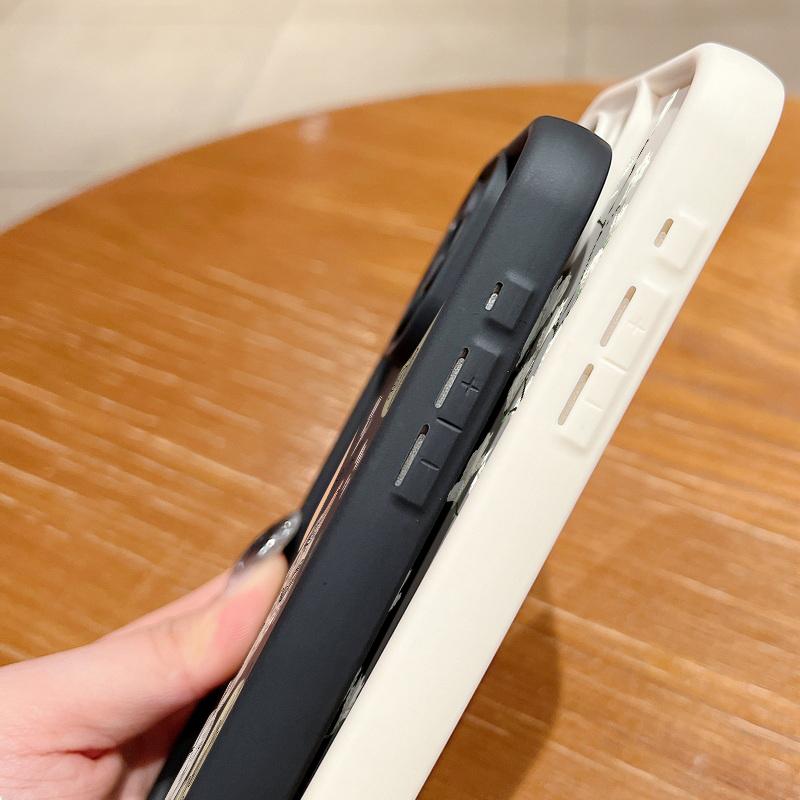 Pro iPhone 16 15 Pro Max 14 Plus 13 12 Pro 11 XS XR 8 7 Kryt Bílé květy Nárazuvzdorná měkká ochrana objektivu Pouzdro na telefon