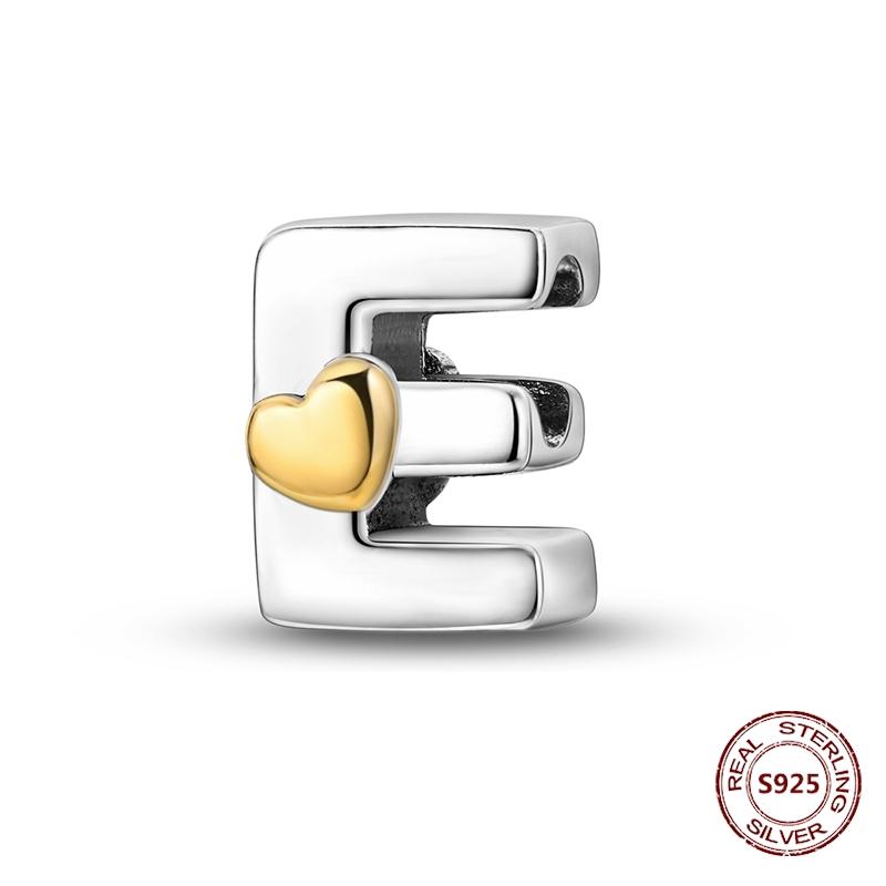 Fit Original Bangle Bracelet Diy 26 Alphabet Charms Bead Copper Letter Dangle Pendant Birthday Jewelry Gifts