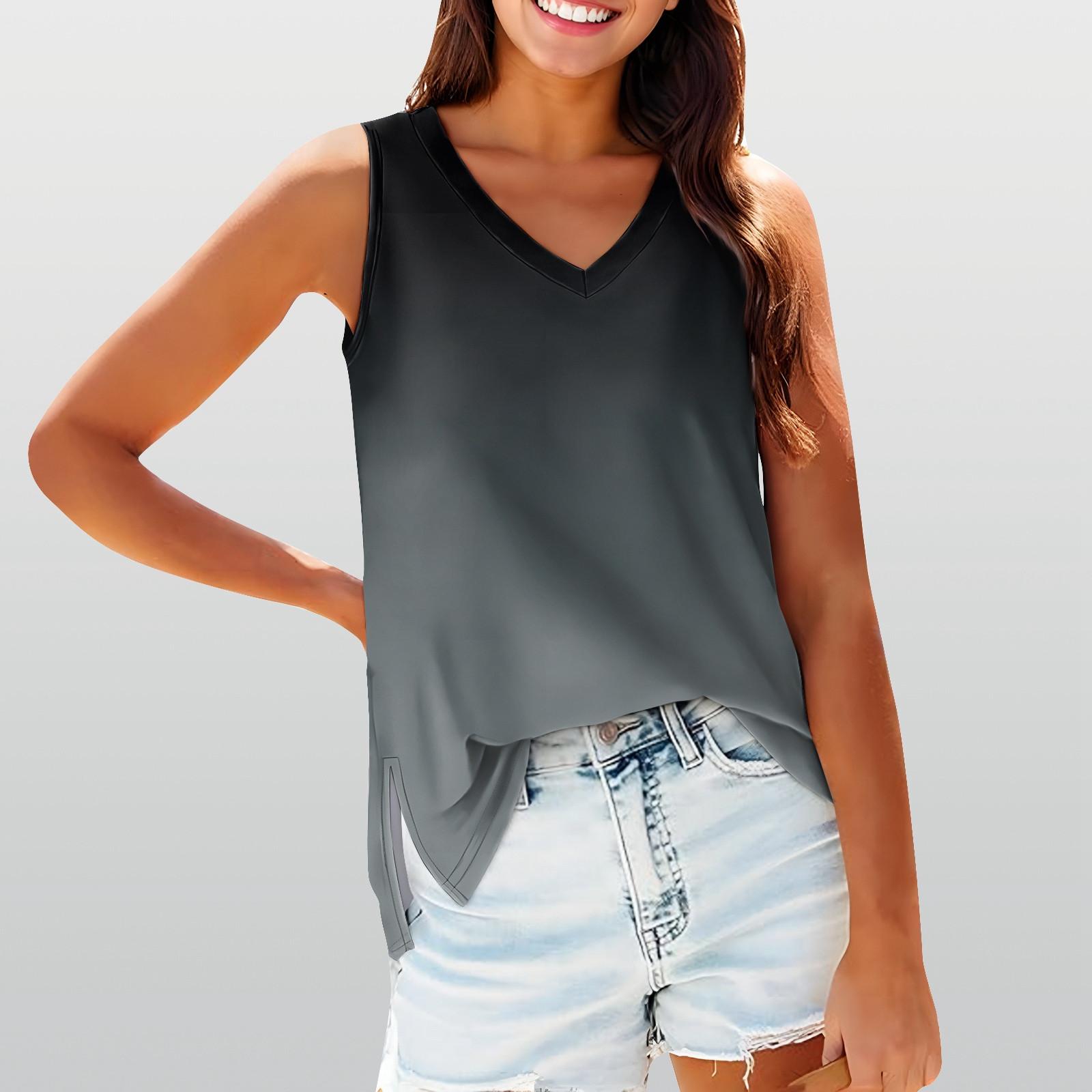 

Женская майка для девочек, однотонный повседневный топ, топы на бретелях для женщин, свободные топы без рукавов, струящиеся M чёрный