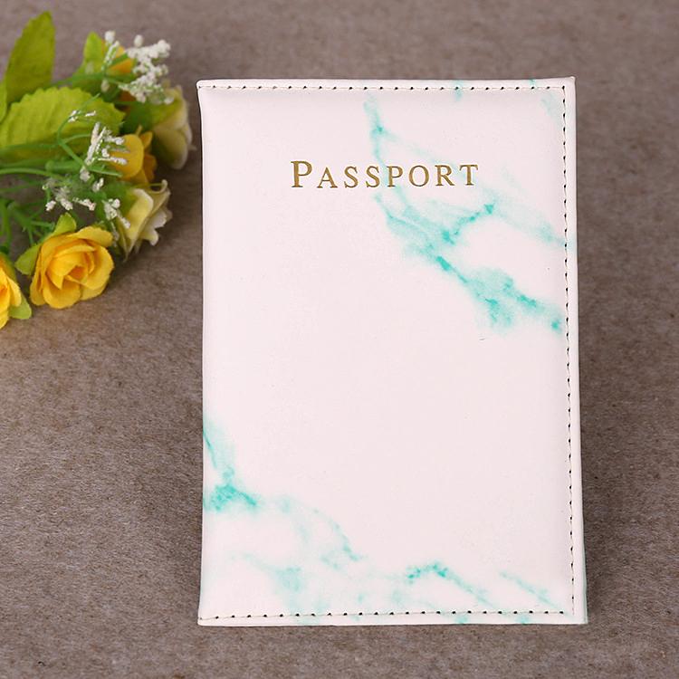 

Colorful Marble Style Travel Passport Cover Men Women Travel Accessories PU Passport Holder Case Ticket Credit Card Holder зелёный