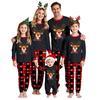 Christmas Family Matching Outfits Crewneck Printed Top and Pants Set for Holiday