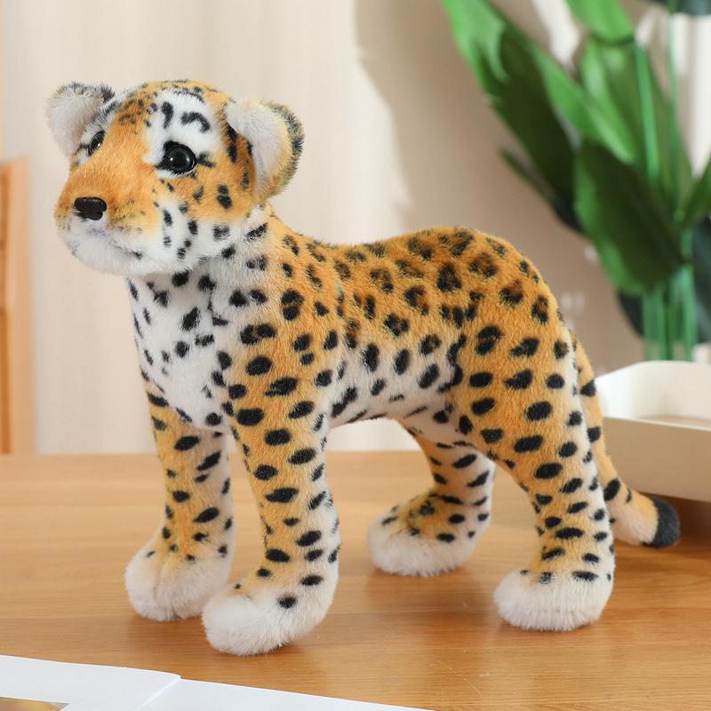 Realistic Beast Plush Toys Cute Wild Tiger Lion Leopard Soft Stuffed Animal Doll Cool Home Decor Kids Gift