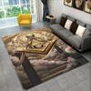 Alfombra de área de anillo Illuminati masónico masón 3D, alfombra de ojo que todo lo ve para decoración de felpudo de sala de estar y dormitorio, alfombra antideslizante