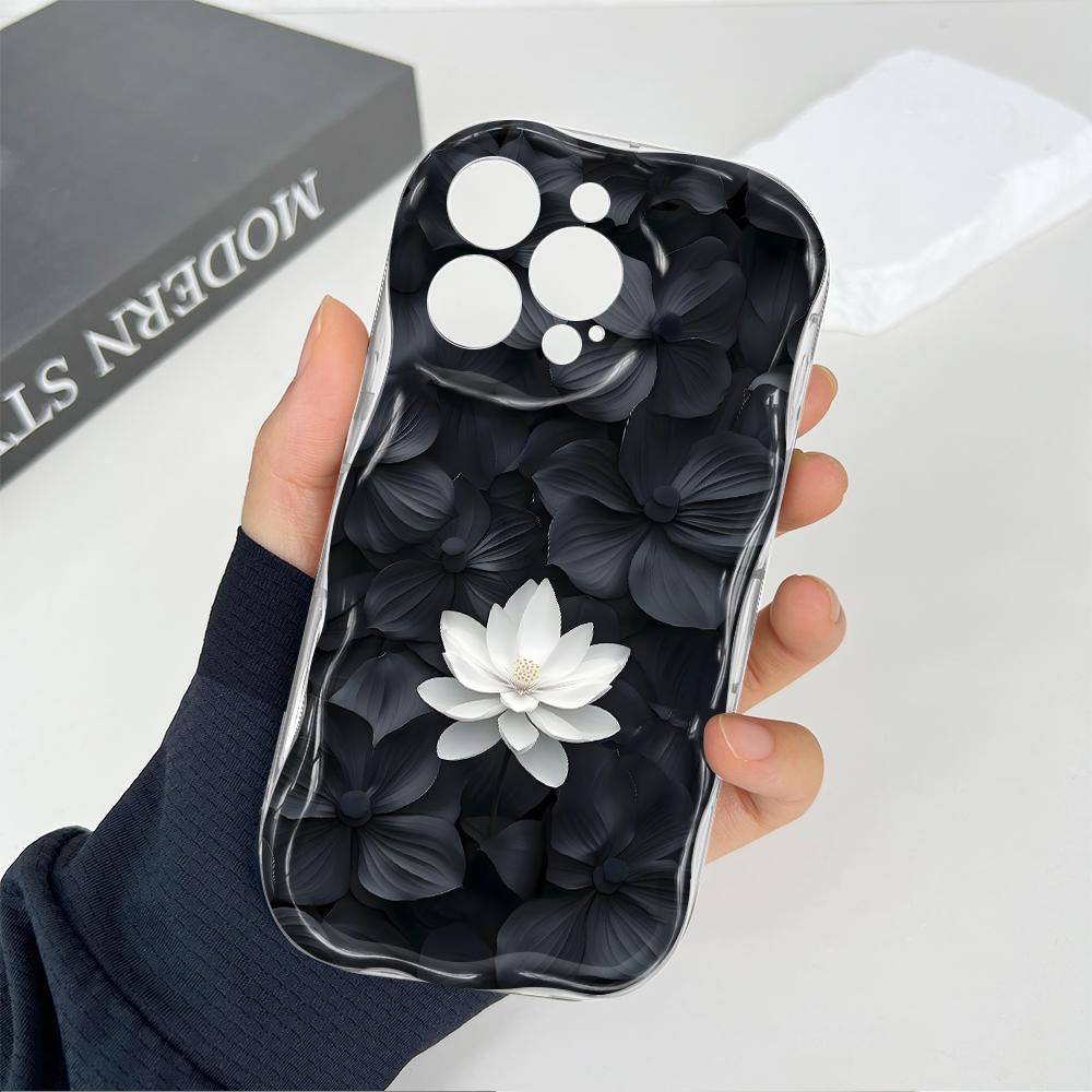 Roztomilý kreslený vzor krémová textura pouzdro vlnitý okraj měkký silikonový kryt pouzdro na telefon pro Xiaomi Redmi