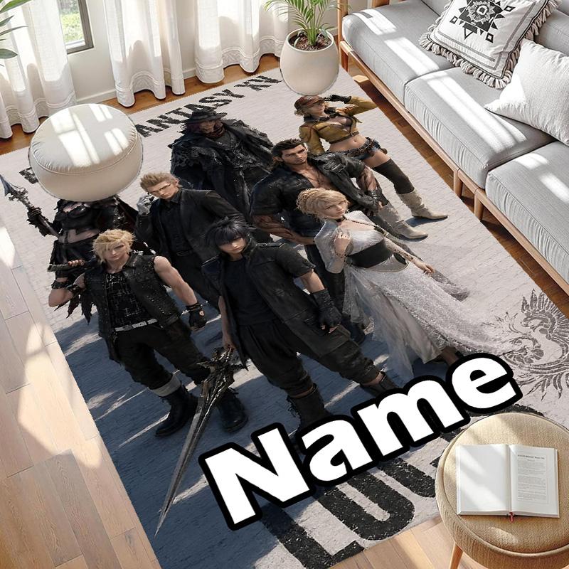 Custom Name Personalized Final Fantasy Print Carpet, Versatile Home Decor Rug, for Playroom, Apartment, Balcony, Entryway, Hallway Gift
