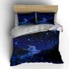 "Starry Night Fantasy Decor Set" Bedding Set with 1 Duvet Cover 2 Pillowcases Single Double King Queen, Gift